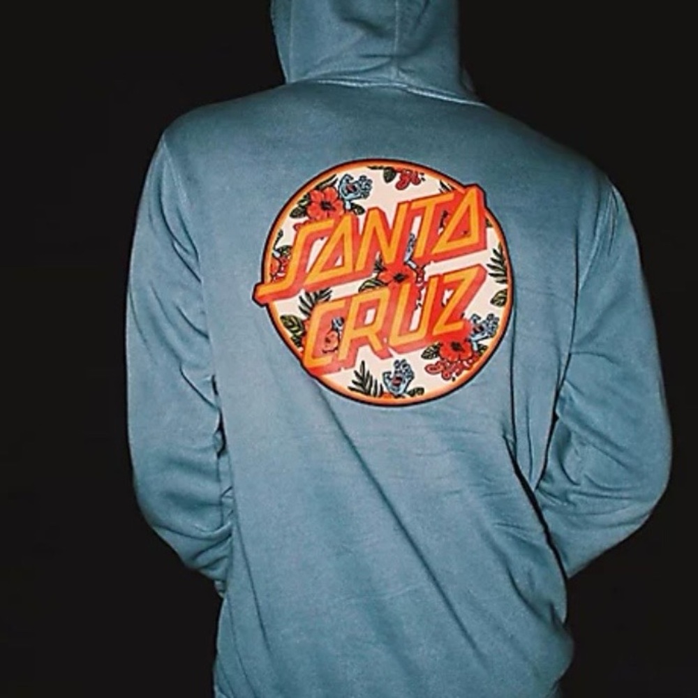 Santa Cruz Floral Hand Logo Blue Hoodie Men’s Small / Unisex Oversized - Picture 8 of 8